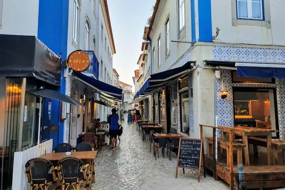 Typical Portuguese restaurants in the center of Ericeira